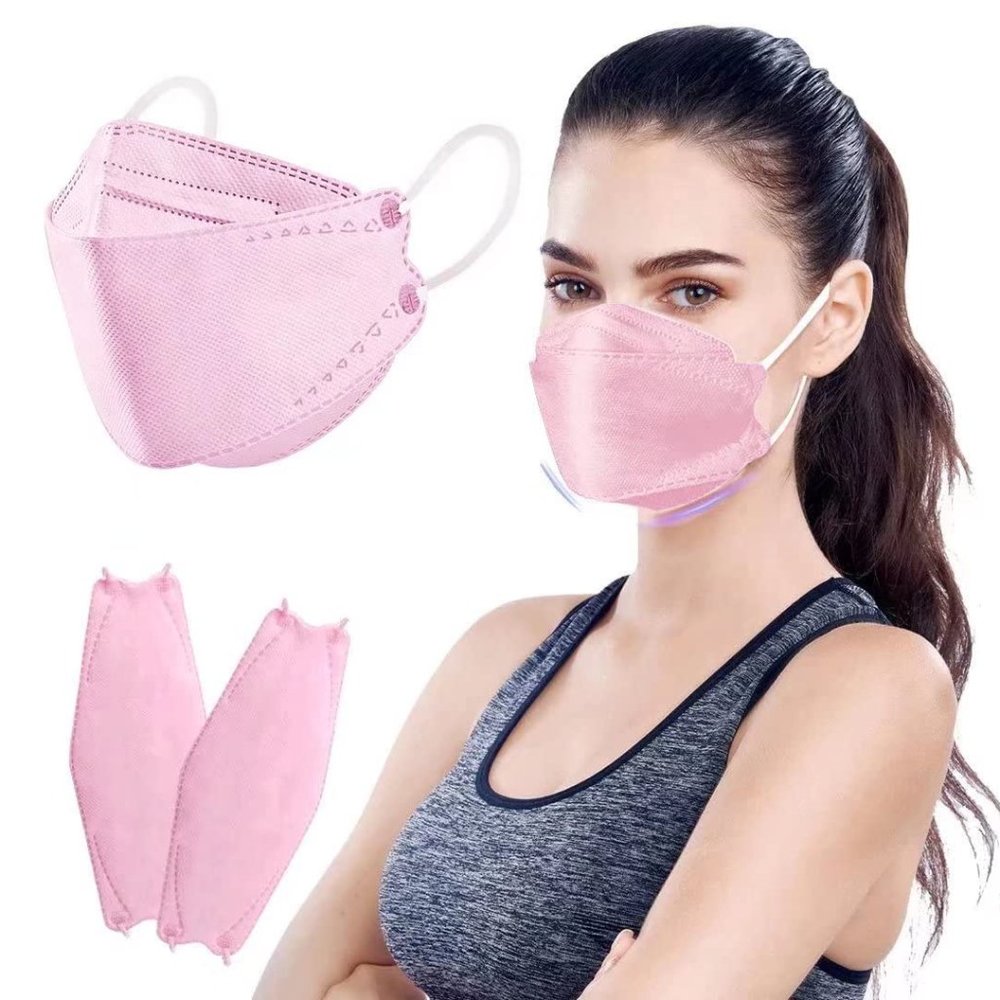 UNISEX KF94 Mask, Disposable Face Masks for Adults, Pink Face Masks 50 PCS